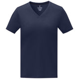 T-Shirt Somoto Manches Courtes Col V Femme Personnalisable Bleu / Xs Vêtements