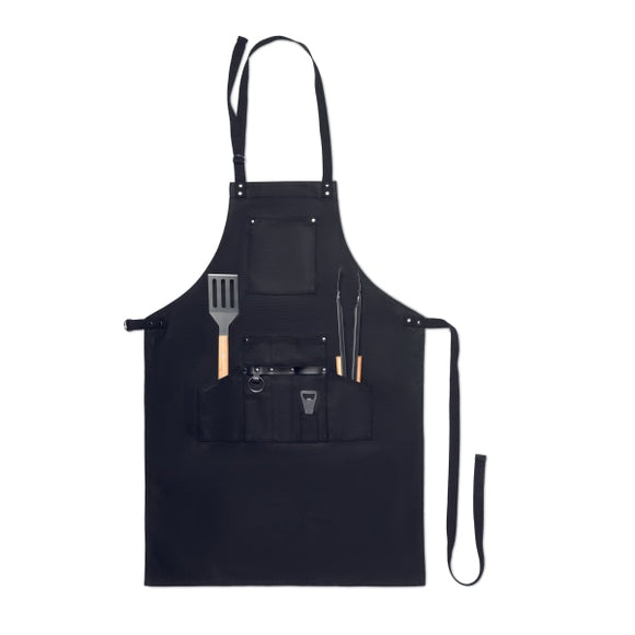 Tablier Bbq Set Sous Chef Personnalisable Noir Plein Air