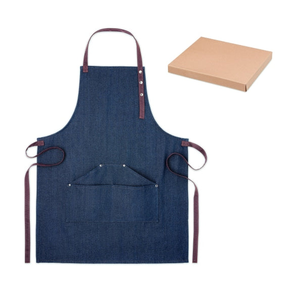 Tablier En Denim 240 Gr/M² Denipur Personnalisable Bleu Accessoires Culinaires