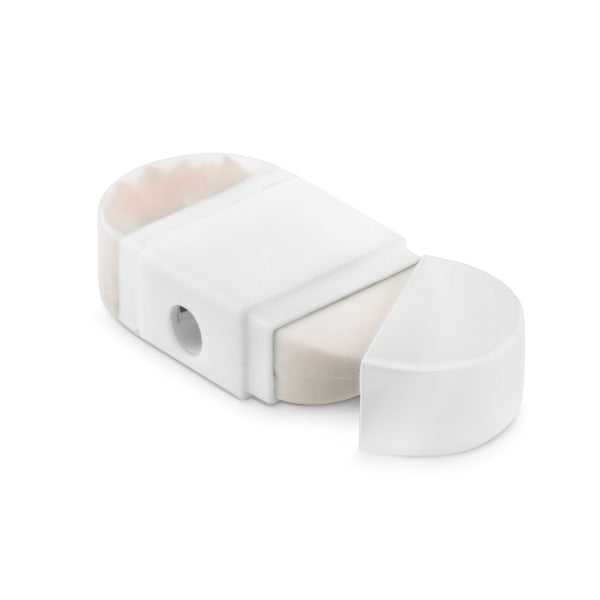 Taille-Crayon Et Gomme. Goma2 Personnalisable White Ecriture