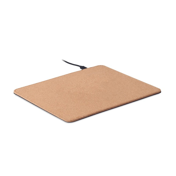 Tapis De Souris Chargeur Liège Wireless Matty Personnalisable Beige Chargeurs Sans Fil