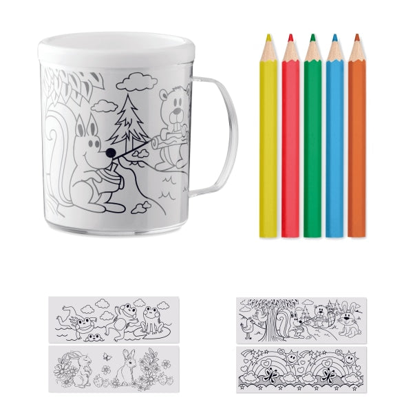 Tasse À Colorier 280 Ml Painty Personnalisable White Dessin