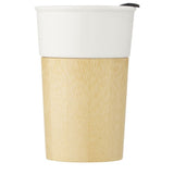 Tasse Pereira De 320 Ml En Porcelaine Avec Paroi Extérieure Bambou Personnalisable Blanc Drinkware