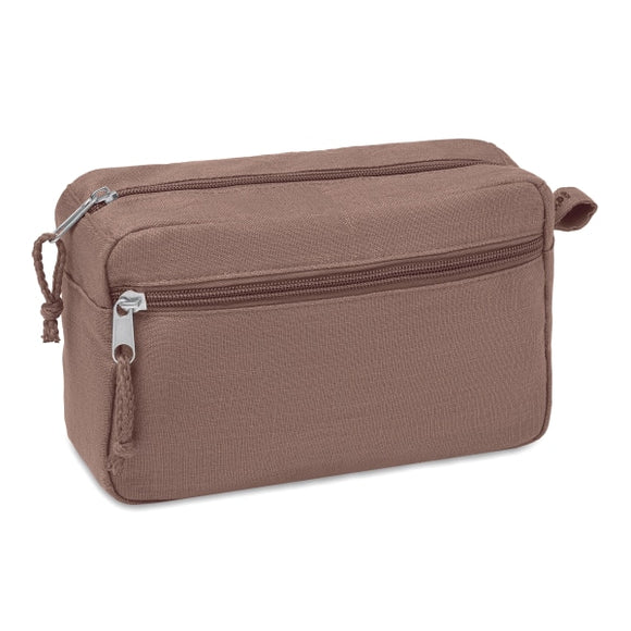 Trousse De Toilette En Chanvre Naima Cosmetic Personnalisable Brown Soins La Personne