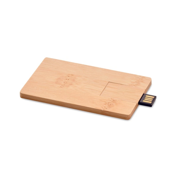Usb 16Gb Boitier Bambou Creditcard Plus Personnalisable Brown