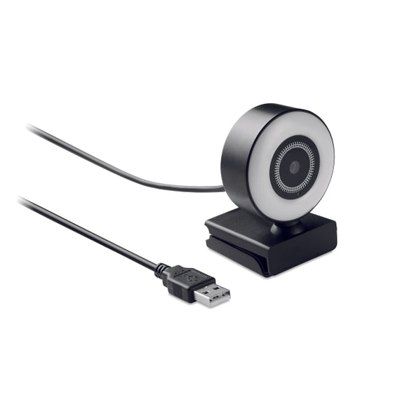 Webcam Hd 1080P Et Lumière Lagani Personnalisable Black Accesoires De Bureau