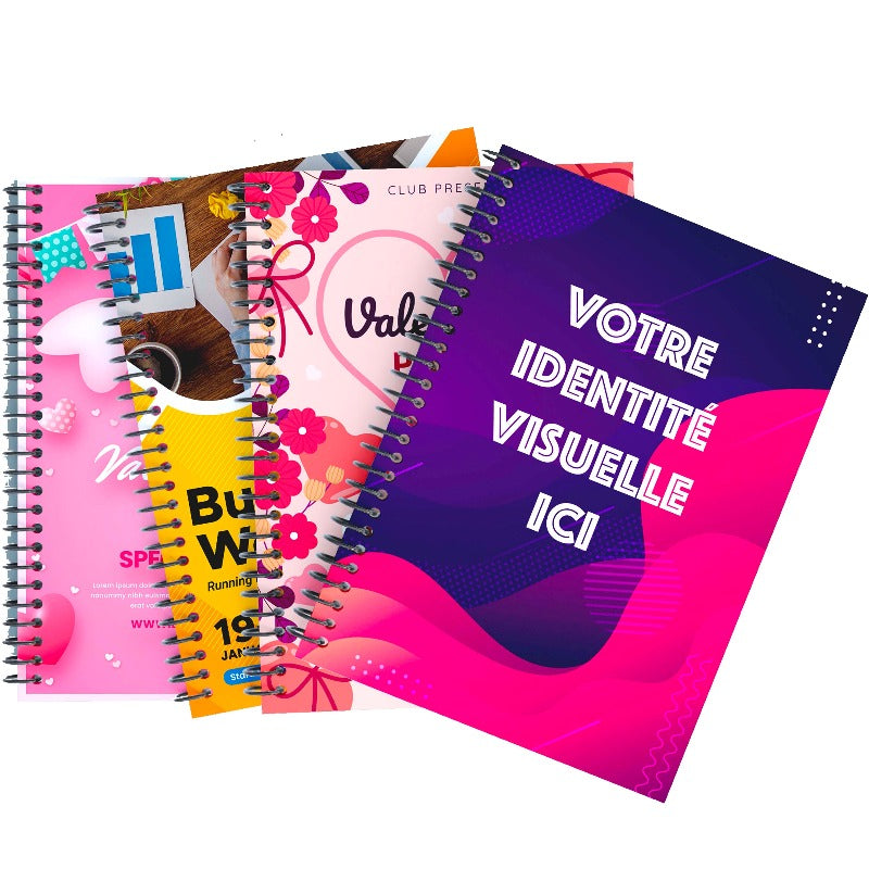 Carnet de notes A5 à spirales couverture souple imprimé quadri fabrication France 🇫🇷