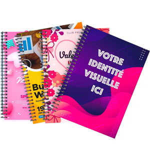 Carnet de notes A5 à spirales couverture souple imprimé quadri fabriqué en 🇫🇷